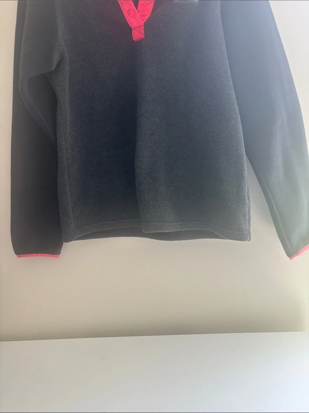 Columbia Men's Black Fleece Snap-Up with Pink Trim